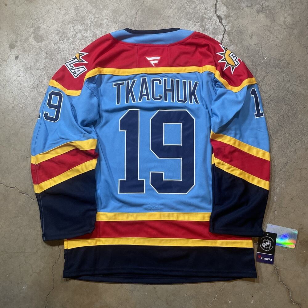 NHL Hockey Matthew Tkachuk #19 Fanatics Player Jersey Blue 52